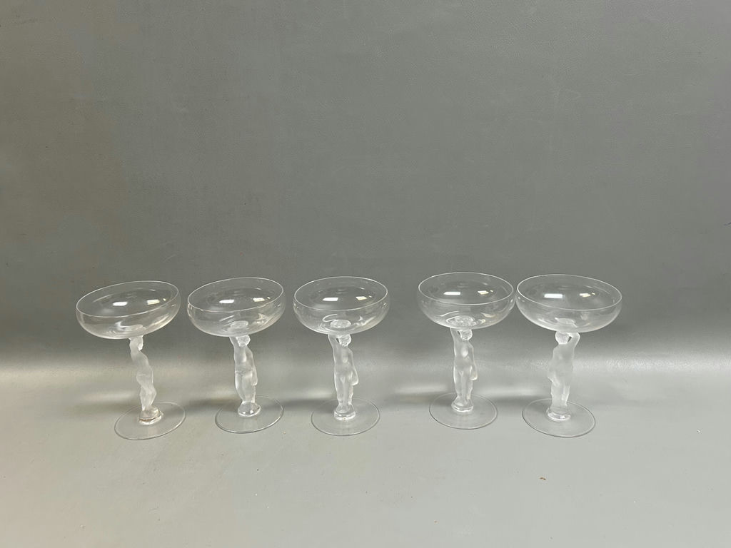 Vintage Bayel Frosted Nude Female Champagne Coupes  - image 2 of 6