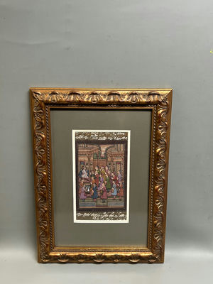Persian Mughal Dynasty Court Painting - Image 1 of 5
