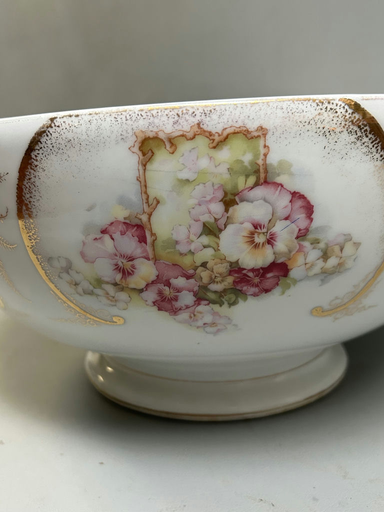 Large Porcelain Floral Punch Bowl Germany - image 3 of 6