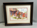 Signed Rustic Homes Watercolor - thumbnail 1 of 5