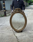 Victorian Gesso on Wood Oval Mirror - thumbnail 2 of 4