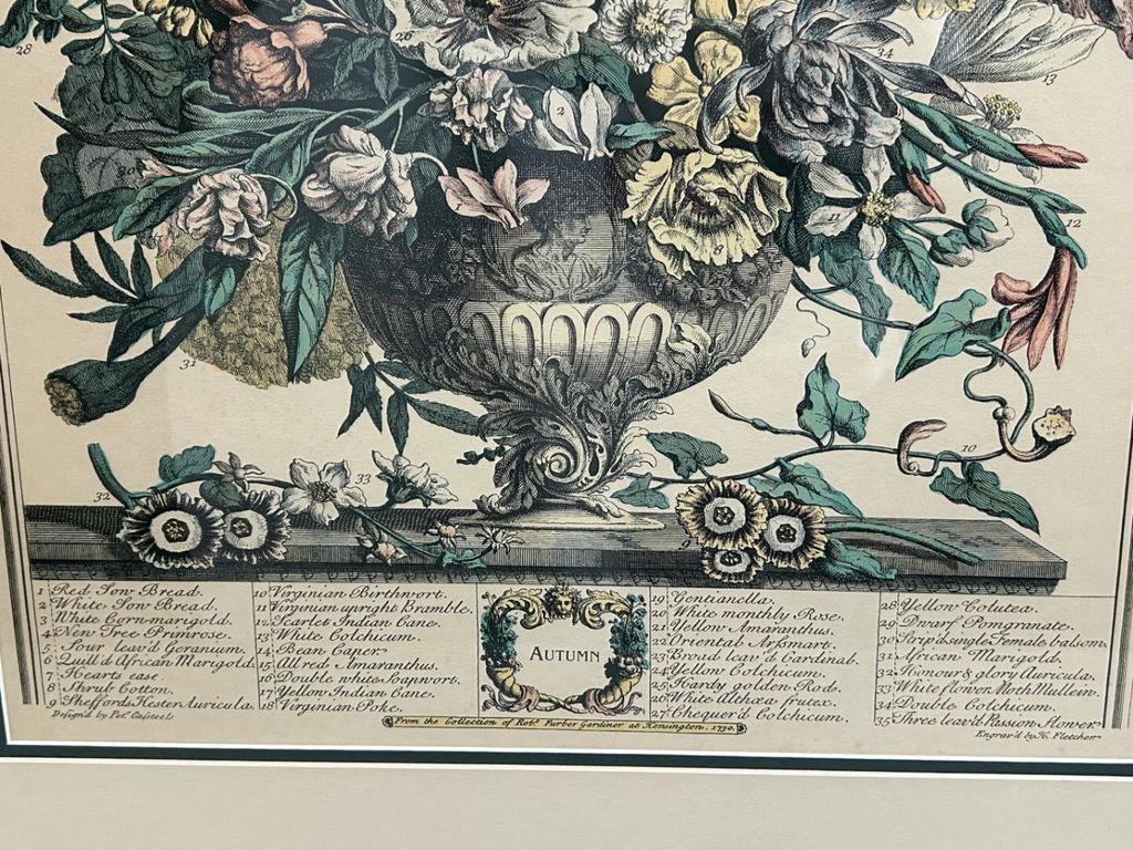 Autumn 12 Months of Flowers H. Fletcher Engraving  - image 2 of 4
