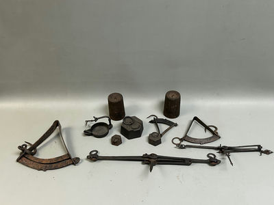 Antique Balance Scale Cast-iron Items - Image 1 of 7