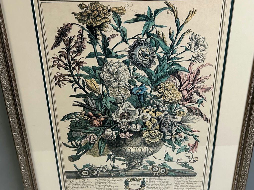 Autumn 12 Months of Flowers H. Fletcher Engraving  - image 4 of 4