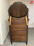 Antique Oak Serpentine Tilt Mirror Dresser - thumbnail 3 of 6