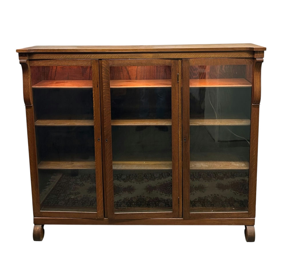 Victorian Oak Three Door Bookcase  - image 1 of 5