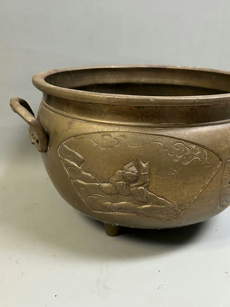 Antique Chinese Japanese Bonze Figurative Jardinière  - image 3 of 7