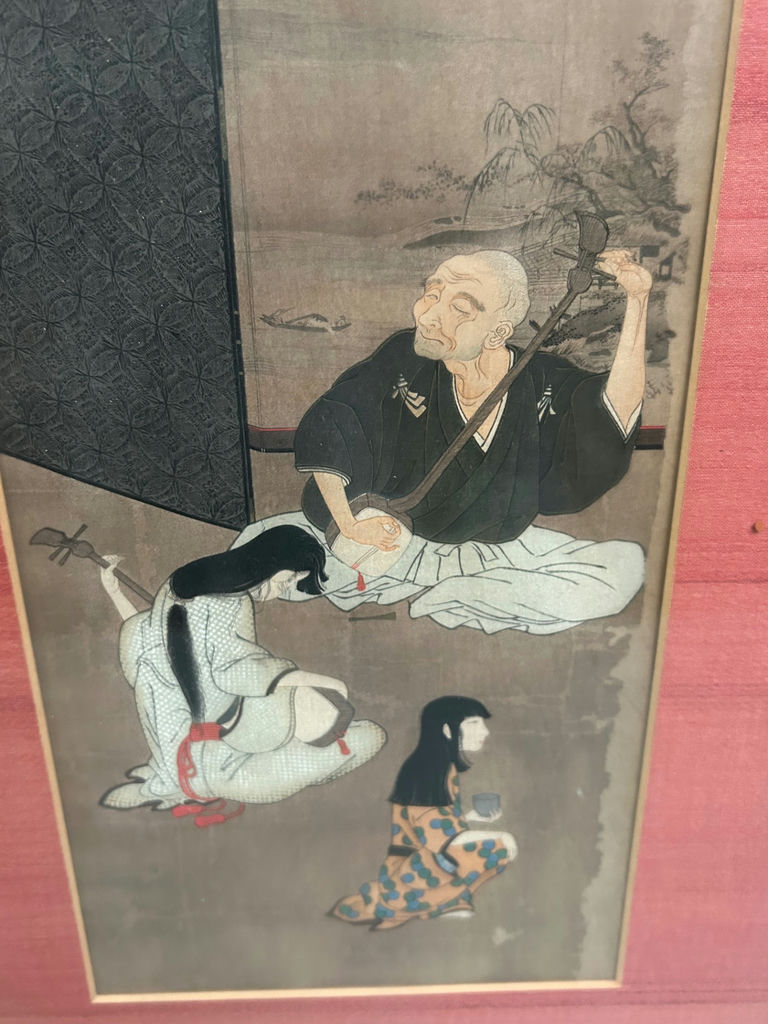 Japanese Woodblock of Musicians - image 2 of 4
