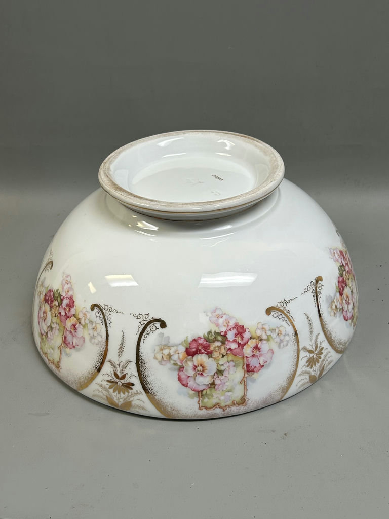 Large Porcelain Floral Punch Bowl Germany - image 2 of 6