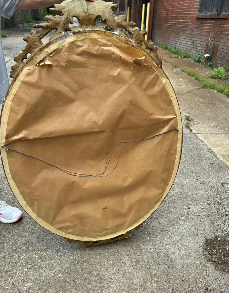 Victorian Gesso on Wood Oval Mirror  - image 3 of 4