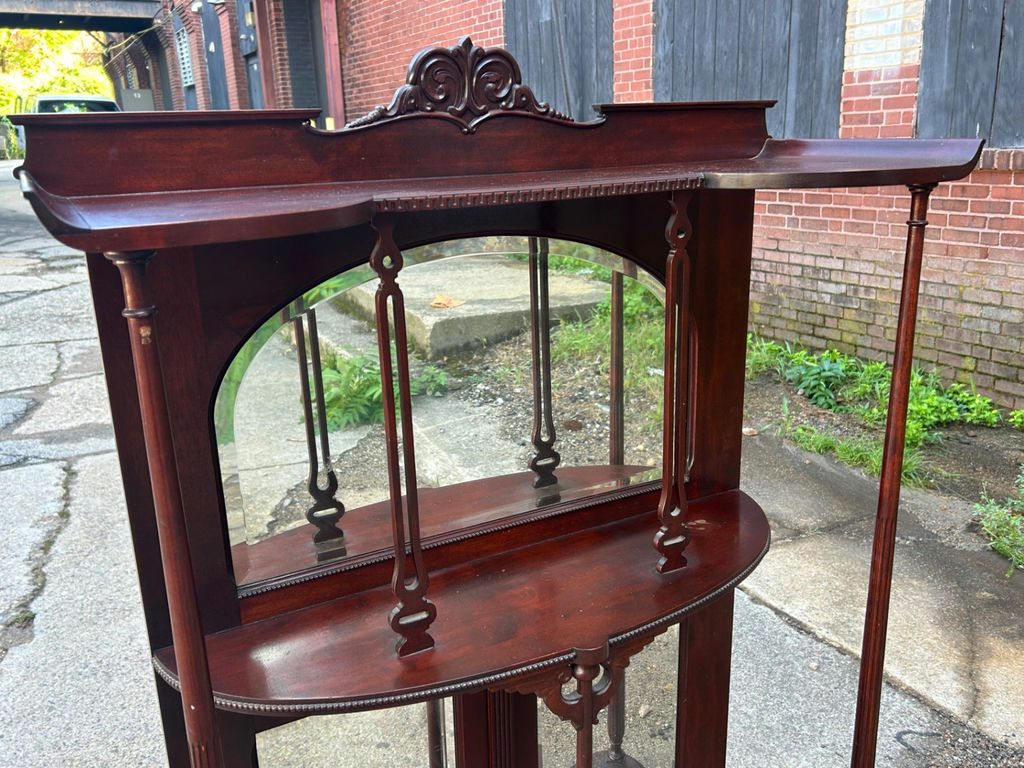 Victorian Carved Mahogany Etagere - image 3 of 4