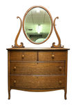 Antique Tilt Mirror Tiger Oak Dresser - thumbnail 1 of 6
