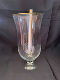 hand blown gold rimmed clear glass candle holder - thumbnail 1 of 3