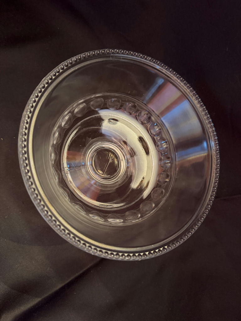 vintage clear pressed glass compote bowl - image 2 of 6