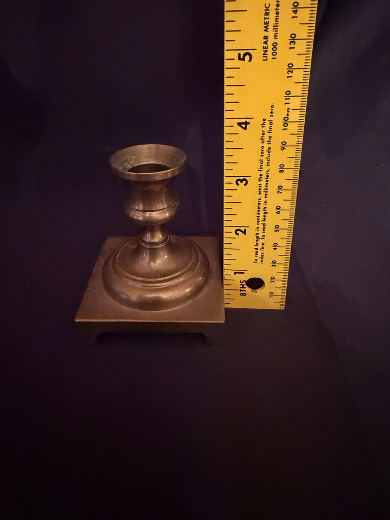 Vintage antique brass metal desk candlestick holder - image 4 of 4