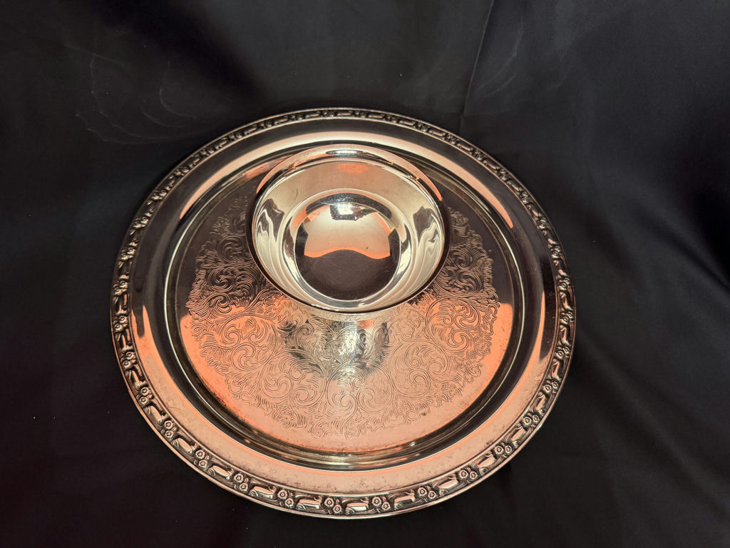 Vintage silver-plated chip and dip tray - image 2 of 5
