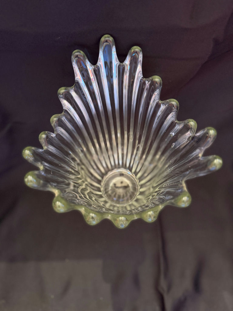vintage Scandinavian clear glass water splash vase - image 2 of 3