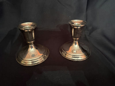vintage weighted sterling silver candlestick holders, manufactured by Towle - Image 1 of 3