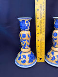 pair of vintage hand-painted ceramic candlesticks - thumbnail 2 of 2