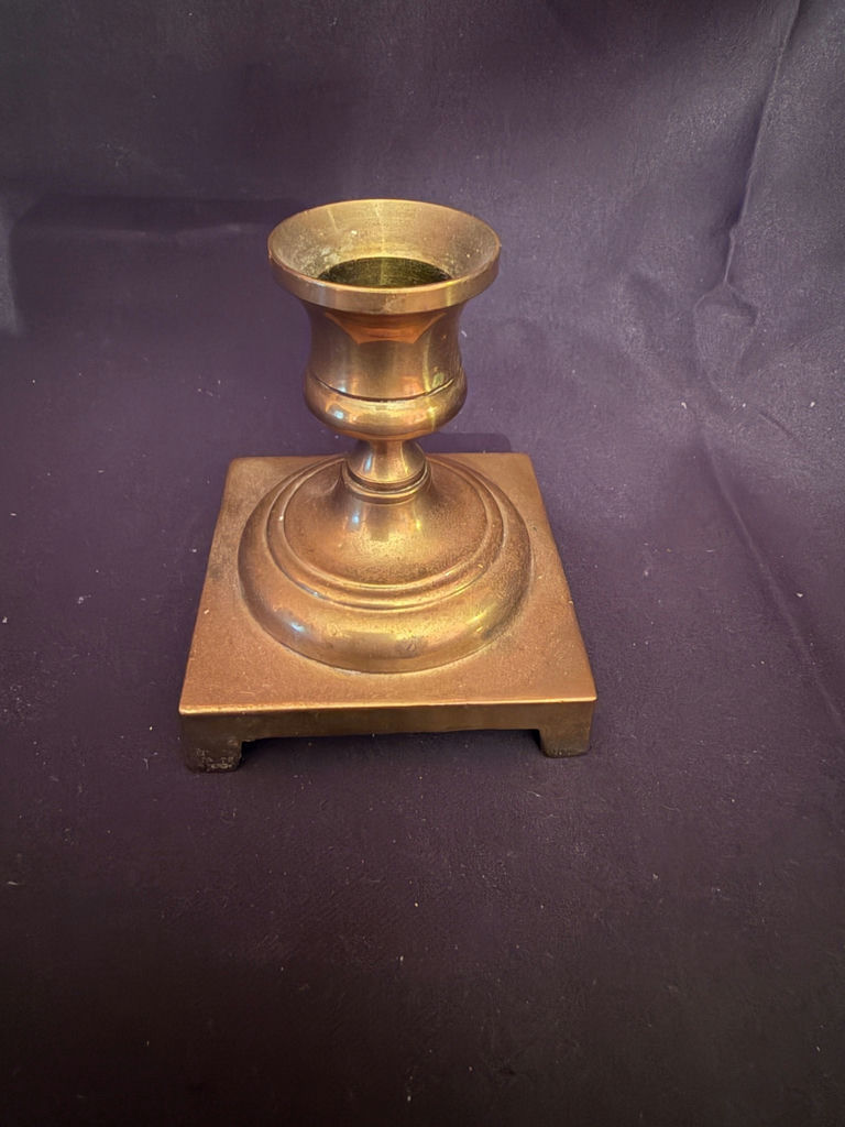 Vintage antique brass metal desk candlestick holder - image 1 of 4