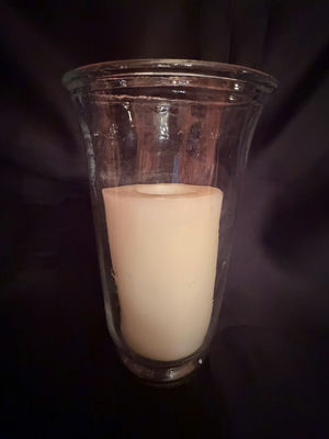 Clear glass hurricane candle holder - Image 1 of 3