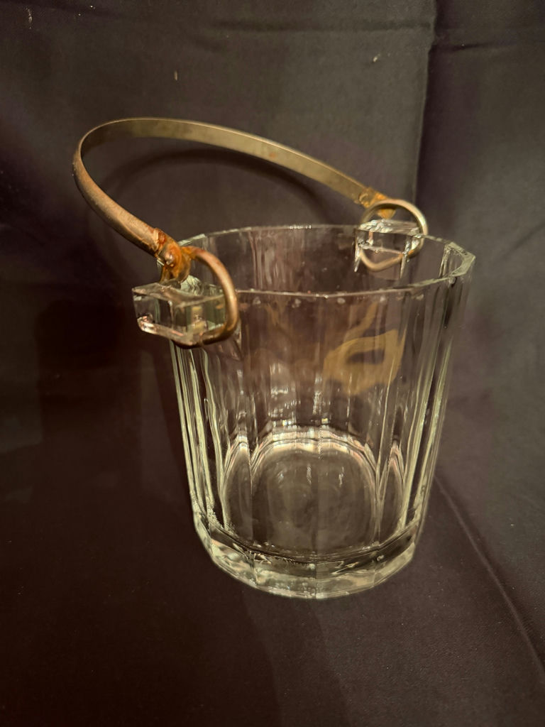 Mid-century Italian faceted glass ice bucket - image 1 of 2
