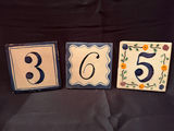 Handcrafted Mexican Talavera ceramic number tiles - thumbnail 1 of 3