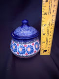 Bolesławiec Polish pottery sugar bowl with a lid - thumbnail 4 of 4