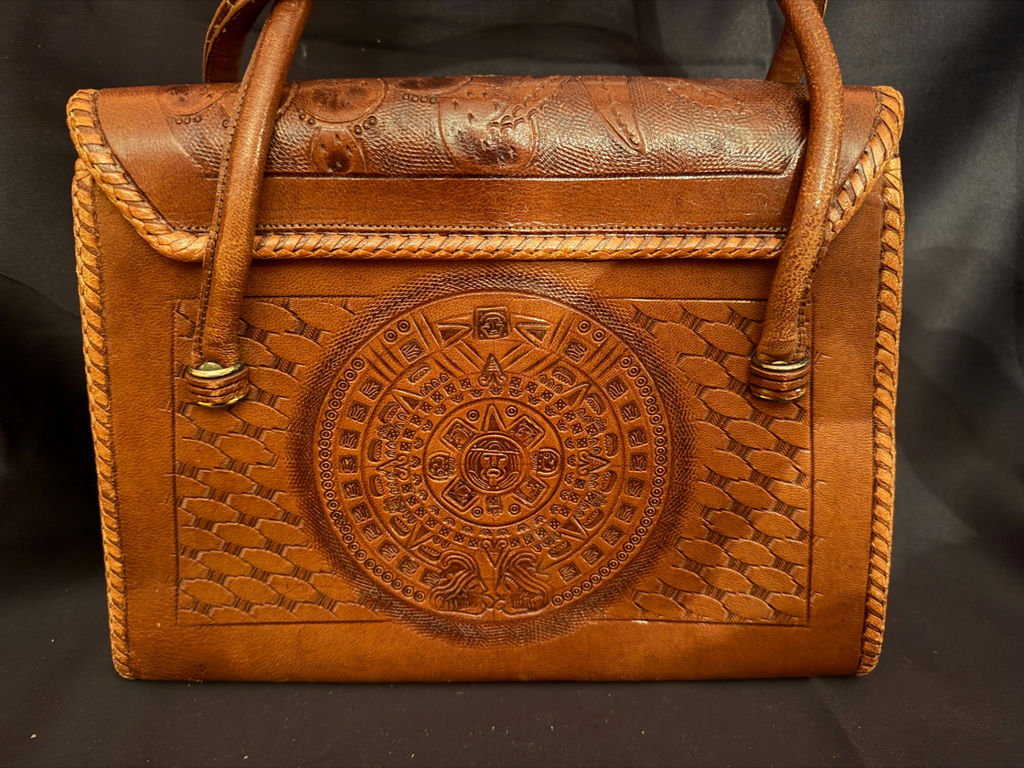 Hand tooled Mexican Leather Handbag - image 12 of 20