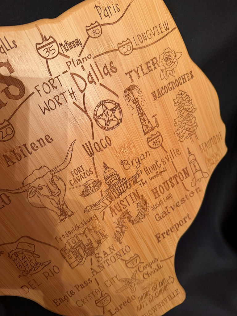 Totally Bamboo Destination Texas state-shaped board - image 2 of 6