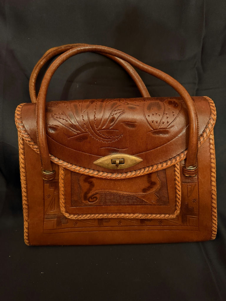 Hand tooled Mexican Leather Handbag - image 1 of 20