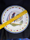 Vintage Quimper France ceramic dinner plate featuring a hand-painted rooster design - thumbnail 3 of 3