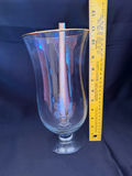 hand blown gold rimmed clear glass candle holder - thumbnail 3 of 3