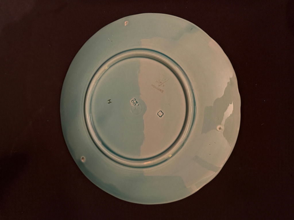 Vintage Majolica style ceramic plate made by G.S. Zell Baden in Germany - image 2 of 3