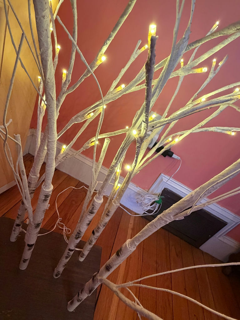 Pre-lit artificial birch tree centerpiece - image 3 of 5