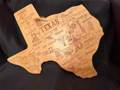 Totally Bamboo Destination Texas state-shaped board - Image 1 of 6