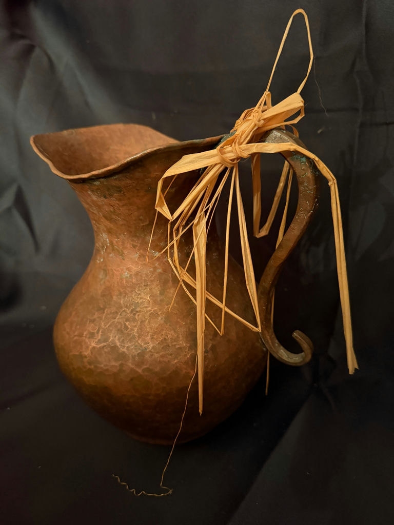 Vintage hand-hammered copper pitcher or ewer - image 3 of 7
