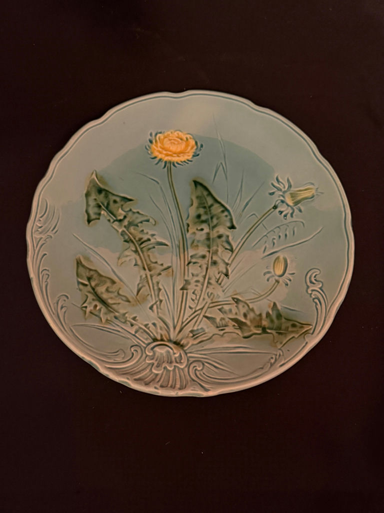 Vintage Majolica style ceramic plate made by G.S. Zell Baden in Germany - image 1 of 3