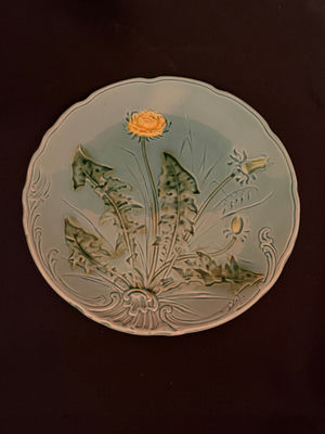 Vintage Majolica style ceramic plate made by G.S. Zell Baden in Germany - Image 1 of 3