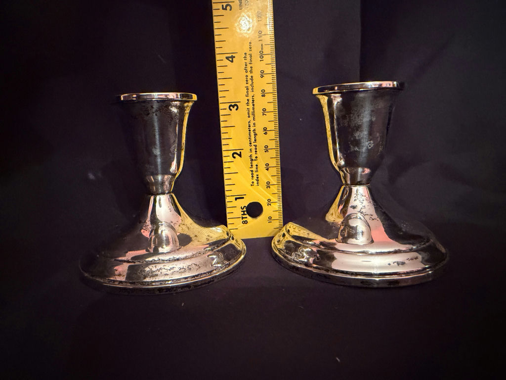 vintage weighted sterling silver candlestick holders, manufactured by Towle - image 3 of 3