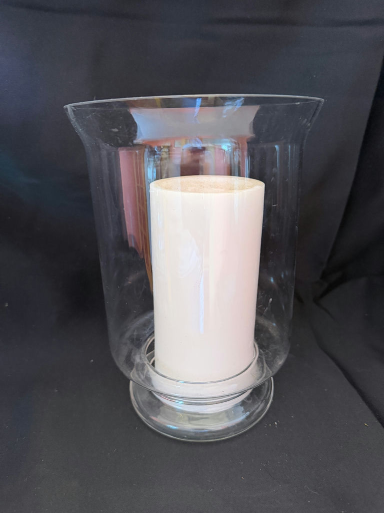 Simon Pearce Revere Hurricane lamp, a clear glass decorative candle holder - image 1 of 4