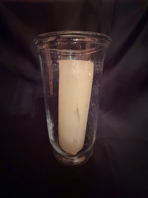 Clear glass hurricane vase or candle holder - Image 1 of 3