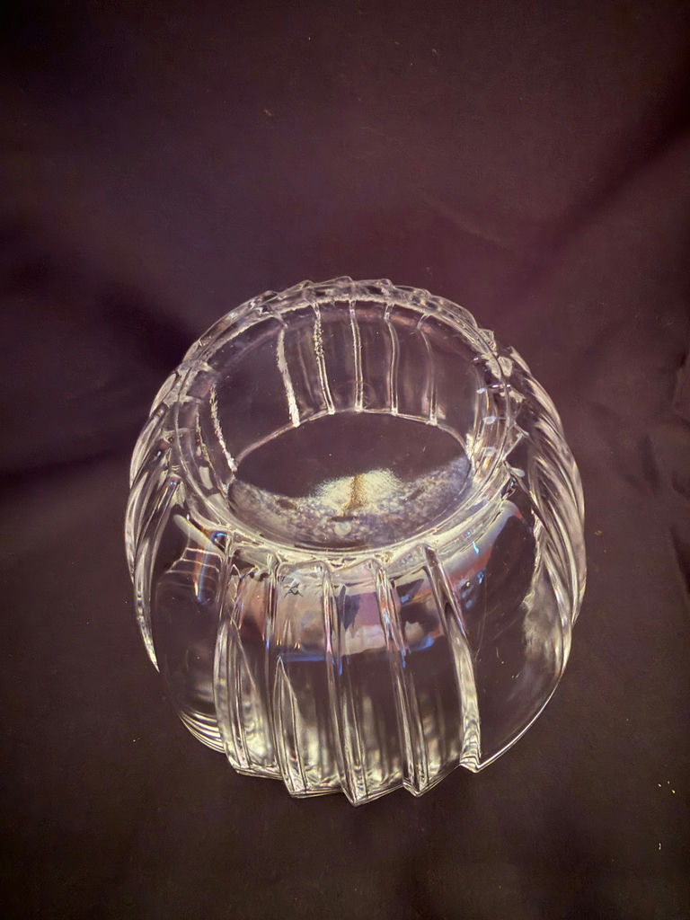 vintage crystal bowl featuring a fluted/ribbed design - image 2 of 5