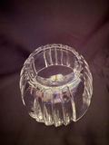 vintage crystal bowl featuring a fluted/ribbed design - thumbnail 2 of 5
