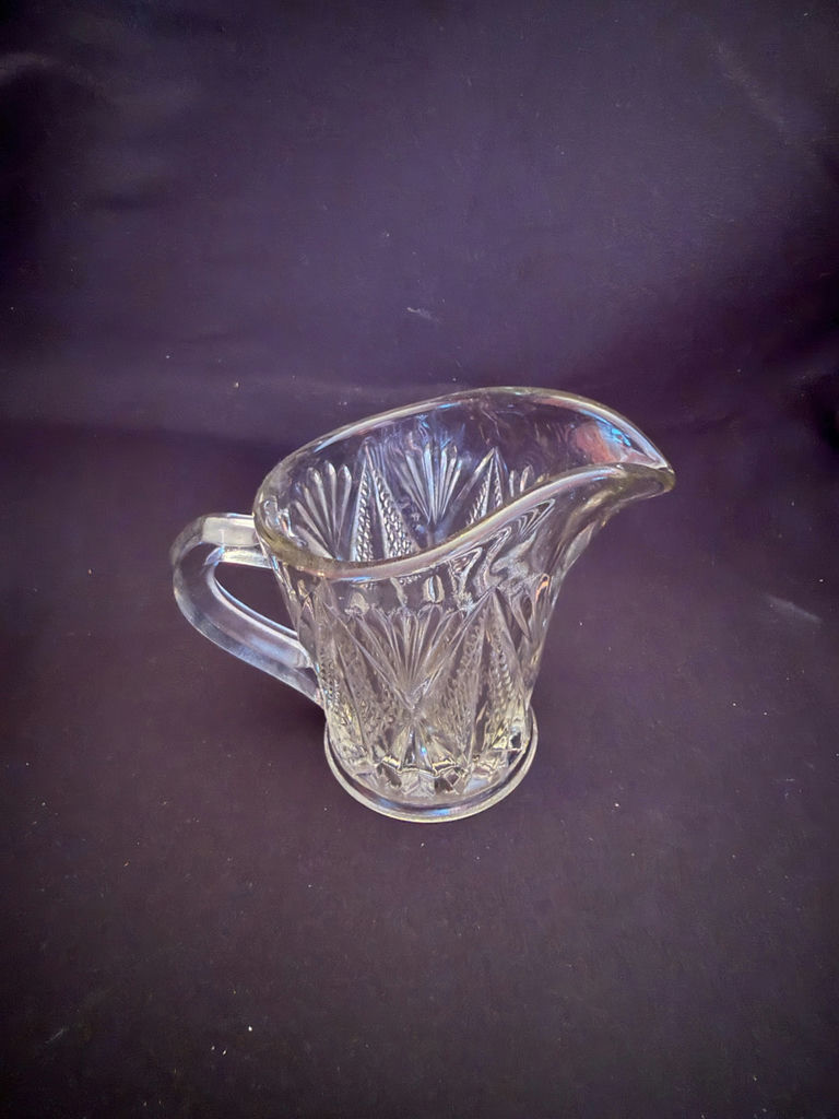  Vintage Glass Small Split Diamond Pattern Milk Jug or creamer. -Possibly made by Sowerby - image 1 of 2