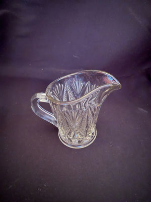 Vintage Glass Small Split Diamond Pattern Milk Jug or creamer. -Possibly made by Sowerby - Image 1 of 2