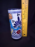 hand-painted Talavera pottery cylinder vase - thumbnail 3 of 3