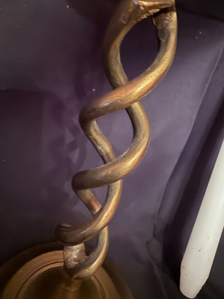 Vintage brass open barley twist candlestick holder - image 2 of 5