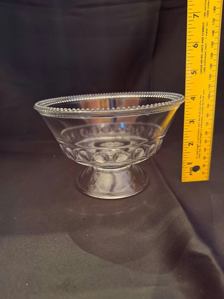vintage clear pressed glass compote bowl - image 5 of 6