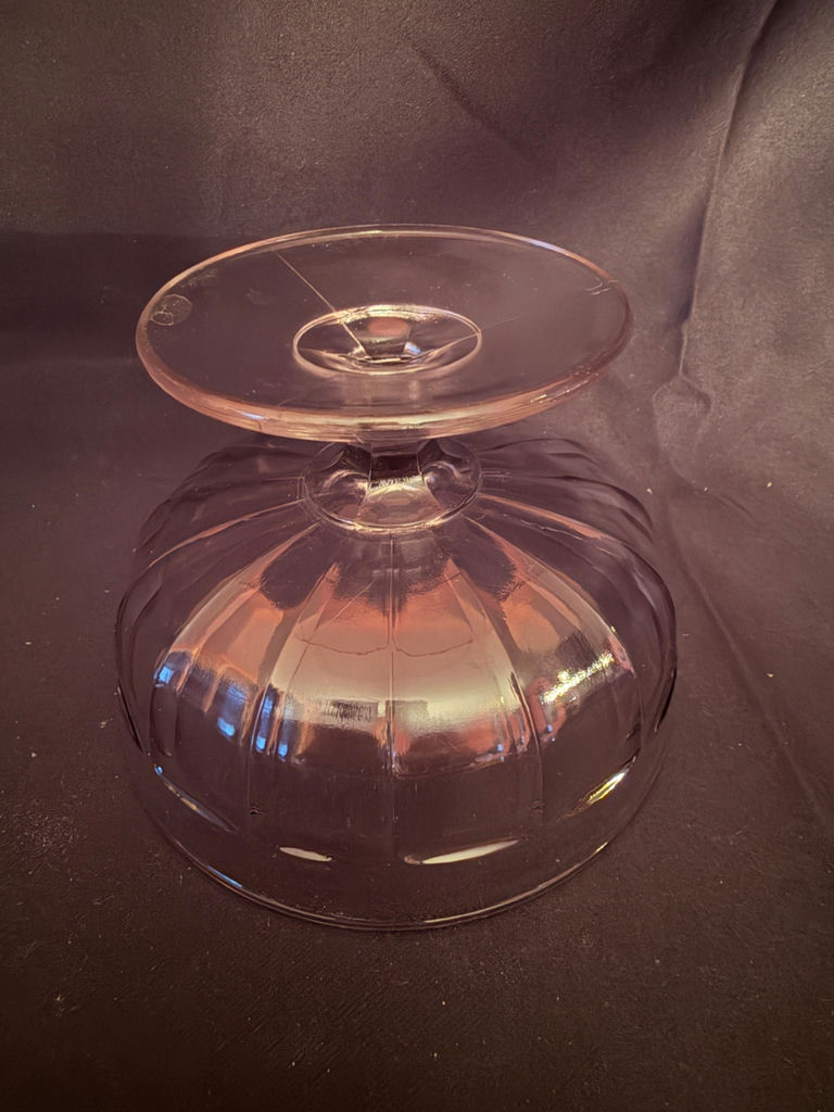 Vintage crystal footed compote bowl - image 3 of 4